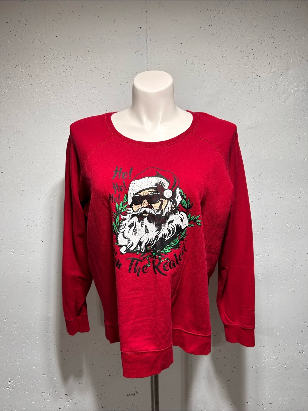 Torrid Red Santa Claus "I'm the Realist" Crewneck Sweatshirt 2